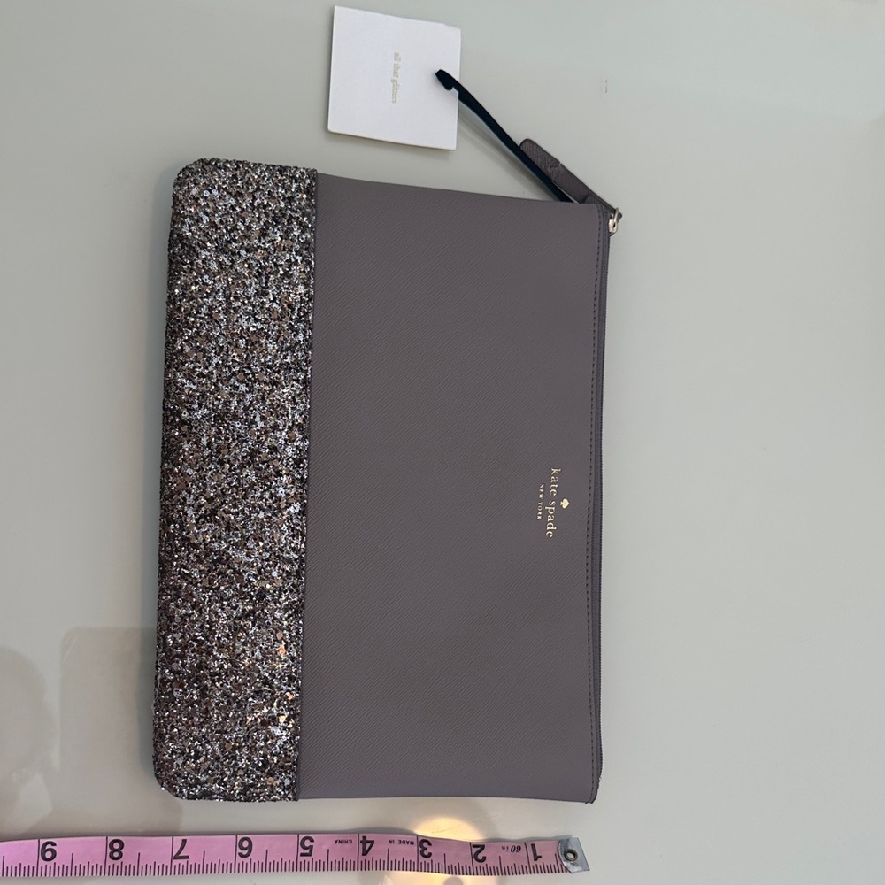 Kate Spade Taupe and Glitter Clutch Greta Court Cityscape - Picture 9 of 10